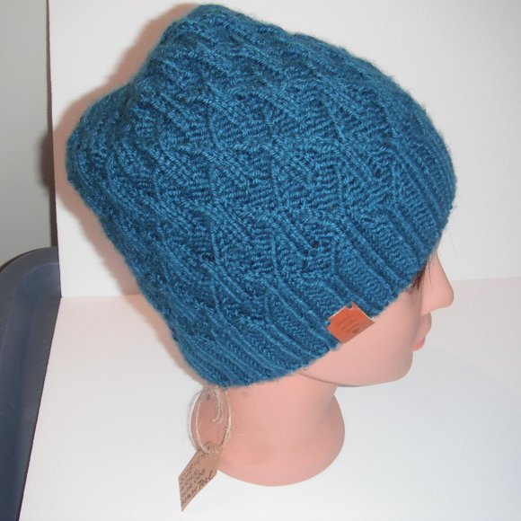 Hand Knitted Hat Toque Size - L-M Acrylic Botany Teal - 006 Hand knit by me - Picture 5 of 11